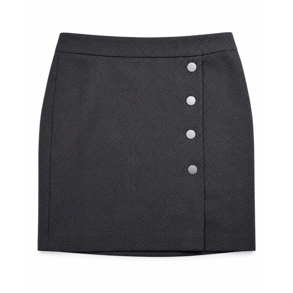 Jones New York Gray Herringbone Skirt Suit 12 Office Siren Corporate Chic - Picture 8 of 16